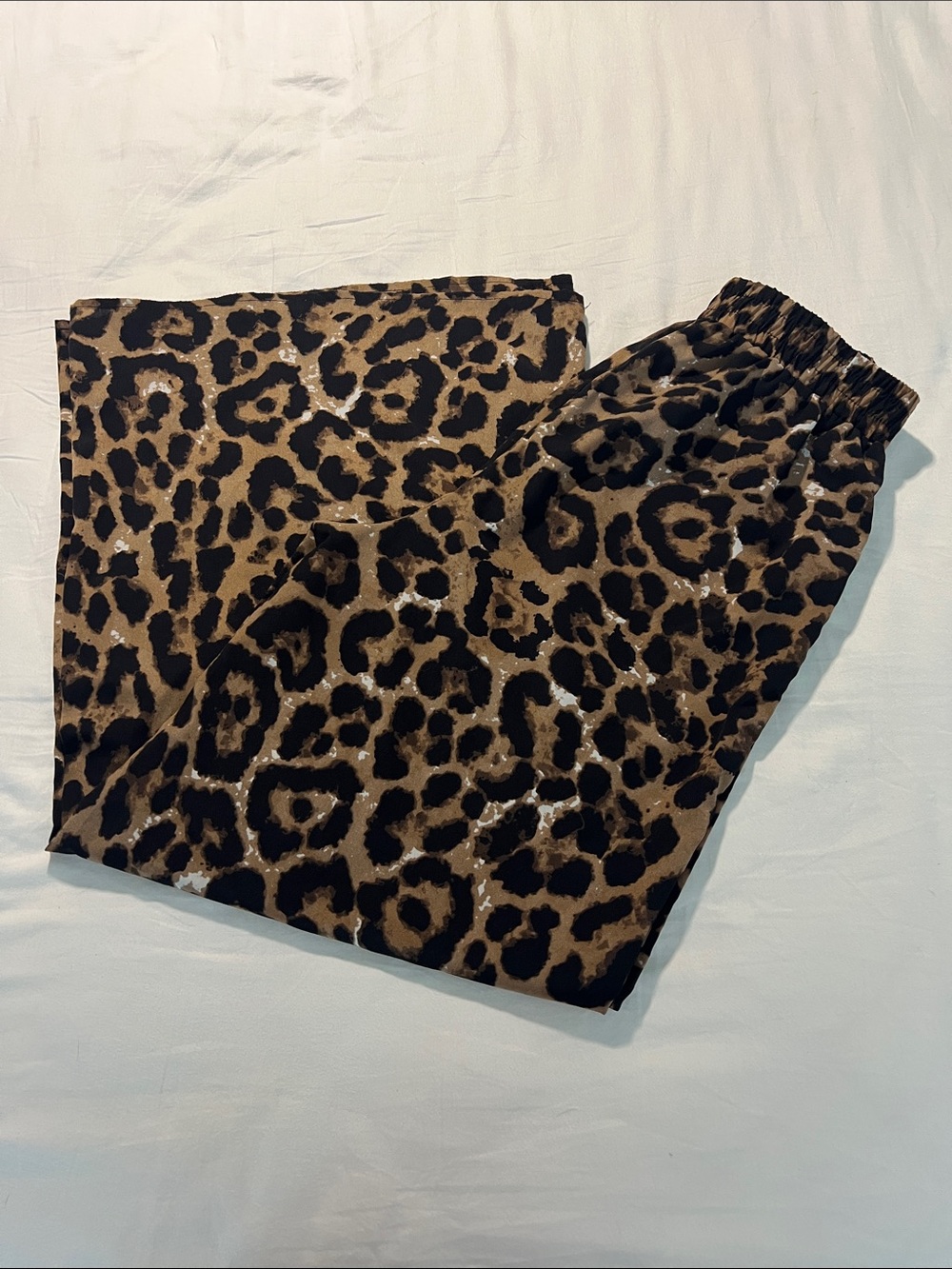 SHEIN Leopard rPrint Wide-Leg Pants - Brown & Black - Picture 3 of 4